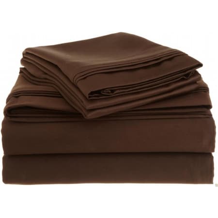 Superior  Egyptian Cotton 1500 Thread Count Solid Sheet Set  Queen-Mocha 1500QNSH SLMO